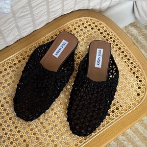 Steve Madden Black Mesh Women's Mules